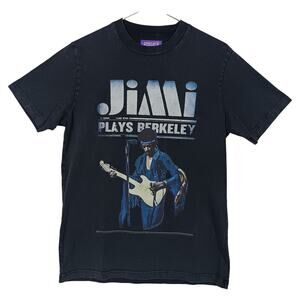 Jimi Plays Berkeley Graphic Band Tee by Hendrix Shop Palace Size Small Black